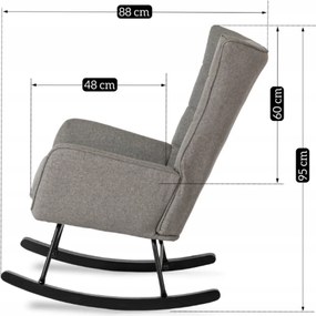 Hintafotel szürke szövet kárpittal – JACKSON