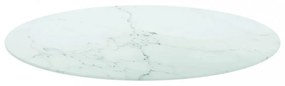 fehér edzett üveg asztallap márványdizájnnal Ø80 x 1 cm