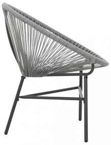 szürke polyrattan kerti kagylószék