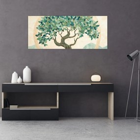 Kép – Elegáns mozaik fával (120x50 cm)
