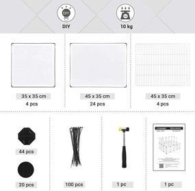 Kisállat kifutó, 143 x 92 x 108 cm, fehér