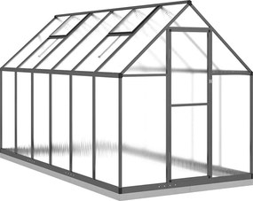 vidaXL antracitszürke alumínium melegház alapvázzal 334x169x202 cm