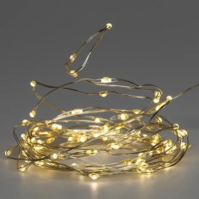 Kültéri fénydrót időzítő funkcióval, 40 LED-es, 2 m, 8 funkcióval, meleg fehér