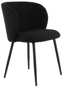 Fekete kárpitozott étkezőfotel Elyna – Light &amp; Living