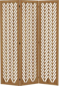 HOMCOM 3-paneles Összecsukható Szobai Elválasztó 120x1.7x170 cm Természetes Fa Geometrikus Mintával Irodához és Hálószobához | Aosom