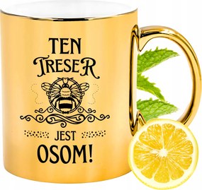 Prémium Arany Csillogó Bögre Treser Ajándék Nyomtatott Fotóval