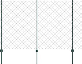 vidaXL Kerítés oszlopokkal Zöld 1,6 x 10 m Acél és PVC