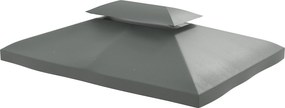 Outsunny Csere Roof Fém Pavilonhoz 3x4m Vízálló Pavilon Tető Kétrétegű Tetővel, Csere Fedezék Kerti Pavilon Partitáborhoz Gazebo Poliészter Sötétszürk