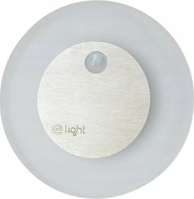 LED-es lépcsővilágító érzékelővel kerek 7 cm ezüst 3000K 12V Eko-Light