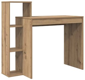 Asztal polcokkal kézműves tölgy 100 x 40 x 90 cm Faanyag