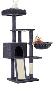 Macska kaparóoszlop, többszintes 135 cm kis macska kaparófa, sötétszürke