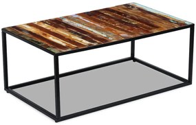 Tömör újrahasznosított fa dohányzóasztal 100 x 60 x 40 cm