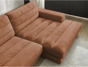 Narancssárga bársony sarokkanapé (jobb oldali-heverő résszel) Sierra – Bobochic Paris