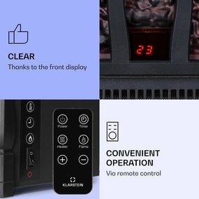 Klarstein Kamini FXL 2G, elektromos kandalló, kandallóbetét, 1800 W, 3D LED lángillúzió