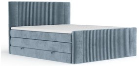 Kék ágyneműtartós boxspring ágy 200x200 cm Bergamo – Maison de Rêve