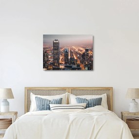 Fényes metropolisz képe (üvegen) (70x50 cm)