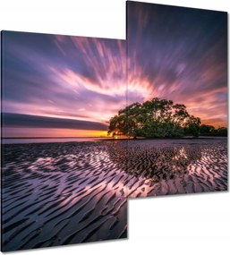 Vászonkép 60x60 Gyönyörű lila tájkép