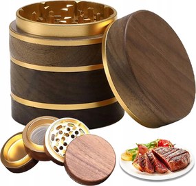 Kézi Daráló Neodímium Mágnessel Mahagóni Arany Babérlevél