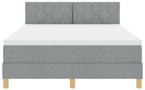 Boxspring ágy matraccal világosszürke 160x200 cm szövet