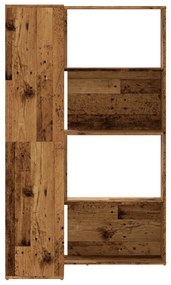 4 szintes antik fa szerelt fa sarokkönyvespolc 85 x 85 x 140 cm