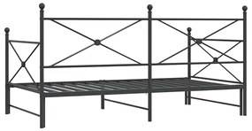 kihúzható kanapéágy matrac nélkül fekete 107x203 cm acél