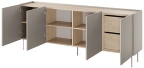Desin 220 4D2SZ négyajtós fiókos komód - kasmír / nagano-tölgy