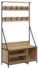 vidaXL Ruhafogó polcokkal Artisan tölgy 100 x 41 x 184 cm Faanyag