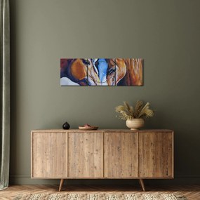 Kép - szerelmes lovak (órával) (90x30 cm)