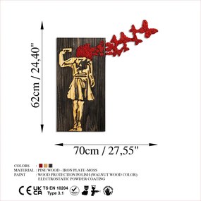 Banksy fém fa fali dekoráció, 62×70 cm