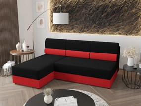 Sarok ülőgarnitúra Radiant L1 (fekete + piros) (B). 1062204