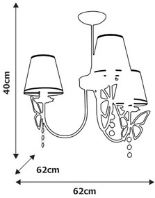 Gyerek csillár rúdon CHARLOTTE 3xE14/40W/230V
