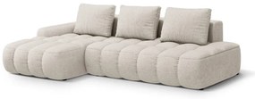 Bézs kinyitható-tárolóhelyes sarokkanapé (bal oldali-heverő résszel) Linz – Cosmopolitan Design