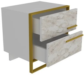 Éjjeliszekrény POLKA 51,8x50 cm arany/fehér