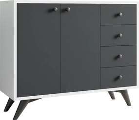 Waga konyhai polc, fehér-antracit, 100 cm