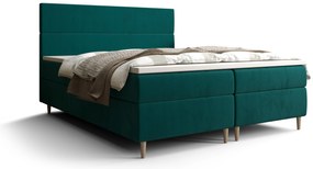 Franciaágy Boxspring 180 cm Flu (sötétzöld) (matraccal és tárolóhellyel). 1046561