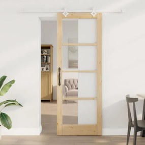 Csúszóajtó Barna 78 x 211 cm Fa és fém
