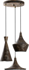 TOM-3556-RETRO antik fém függőlámpa, Ø45 cm, 3 izzós