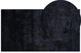 Fekete műnyúlszőrme szőnyeg 80 x 150 cm MIRPUR Beliani