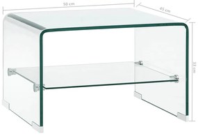 átlátszó edzett üveg dohányzóasztal 50x45x33 cm