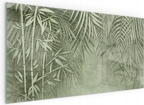 Hőálló edzett üveg kályha alá Trópusi levelek 120x60