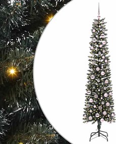 vidaXL Mű karácsonyfa 300 LED-del Zöld 210 cm PVC és Műanyag és Acél