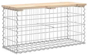tömör fenyőfa gabion kerti pad 83x31,5x42 cm