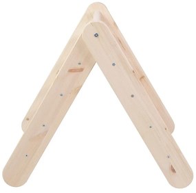 Világoskék-natúr színű borovi fenyő pikler háromszög 61x60x60 cm Montessori – Meowbaby