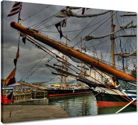 Vászonkép 50x40 Vitorlások a kikötőben