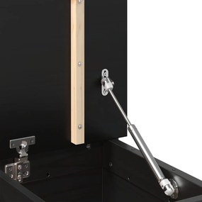 fekete tömör fenyőfa pad 110 x 41 x 76,5 cm