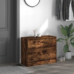 füstös tölgy színű szerelt fa cipőszekrény 80 x 34 x 63 cm