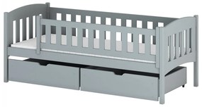 Gyerekágy 90 cm Jerasto (szürke) (ágyráccsal) (tárolóhellyel). 1103329