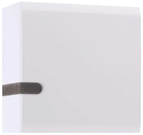 Fali szekrény, fehér extra magas fényű HG/trufla sonoma tölgy, LYNATET  65