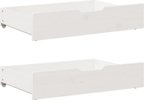 vidaXL 2 db fehér tömör fenyőfa ágy alatti fiók 80 x 55 x 17 cm