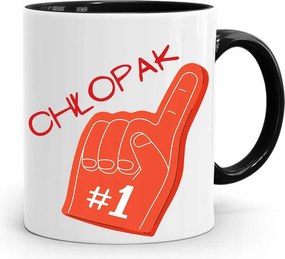 Fekete Ajándék Bögre Fiúnak NO.1 fényképes nyomattal